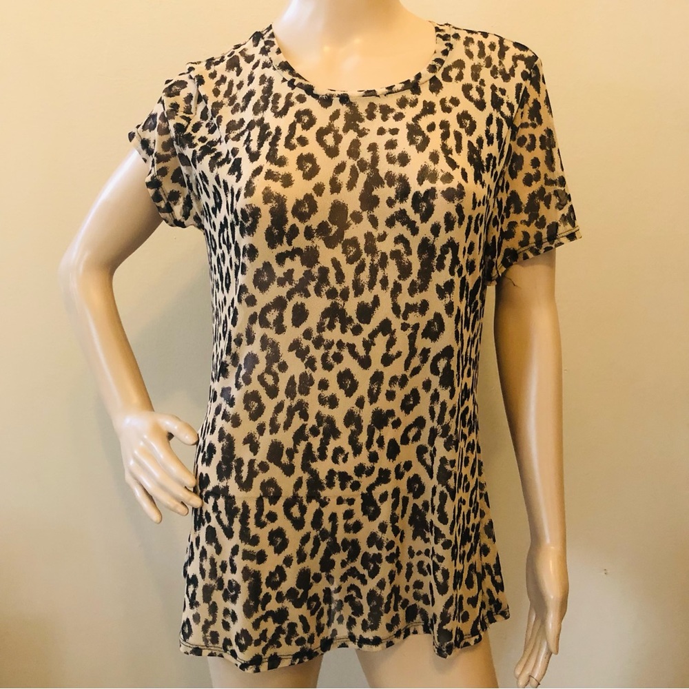 *Torrid Mesh Leopard Print Sheer Top, Sz 1X